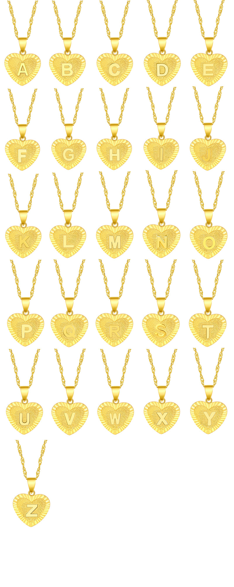 Brass (Copper) Necklace & Pendant Letter Necklace with 18K gold plated