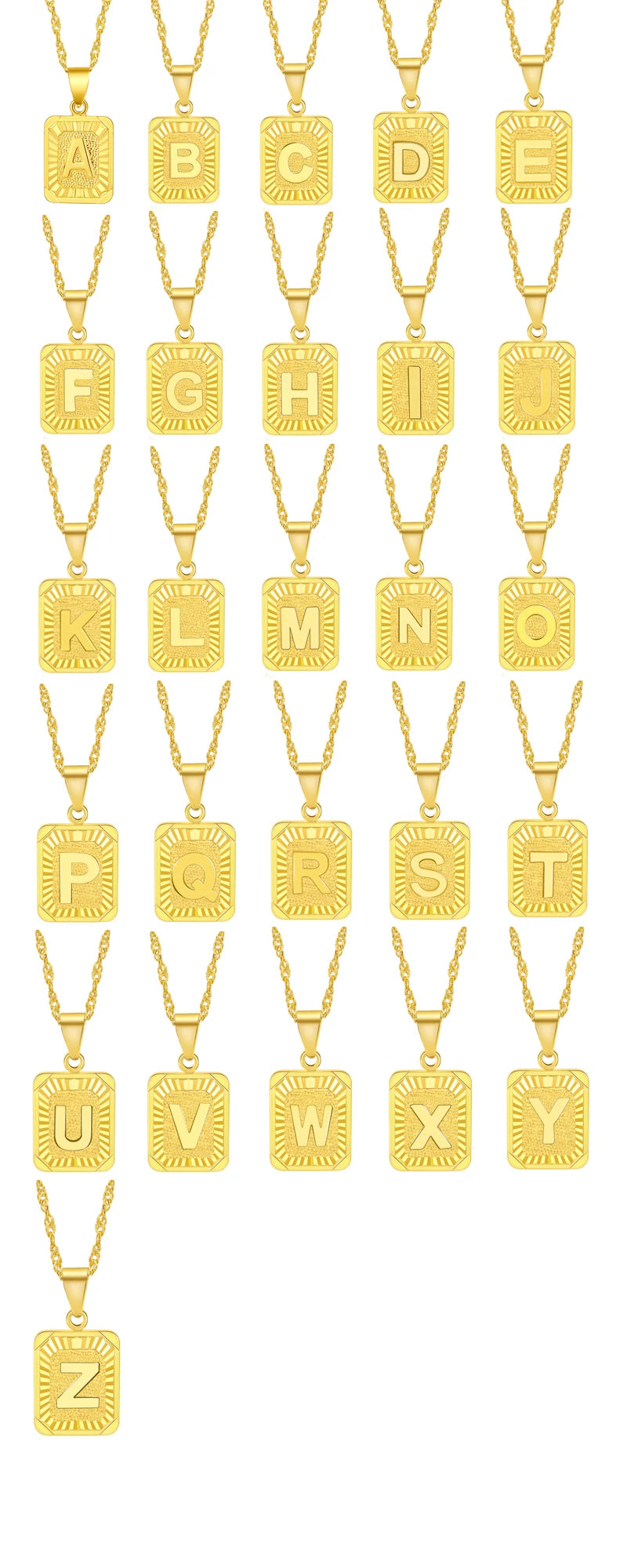 Brass (Copper) Necklace & Pendant Letter Necklace with 18K gold plated