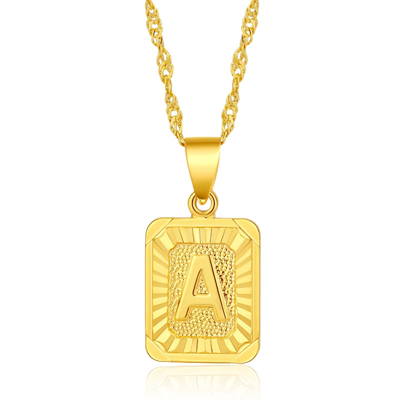 Brass (Copper) Necklace & Pendant Letter Necklace with 18K gold plated