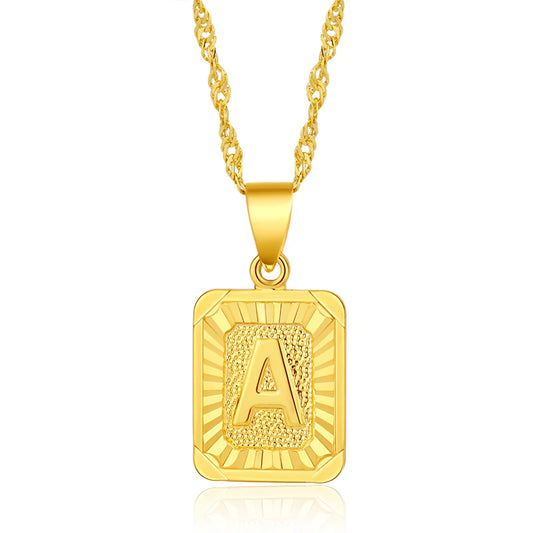 Brass (Copper) Necklace & Pendant Letter Necklace with 18K gold plated