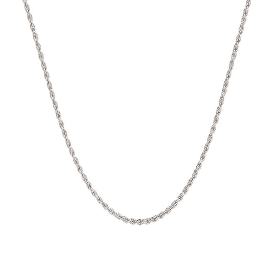 925 Sterling Silver Twist Chain Necklace 1.7mm 2mm