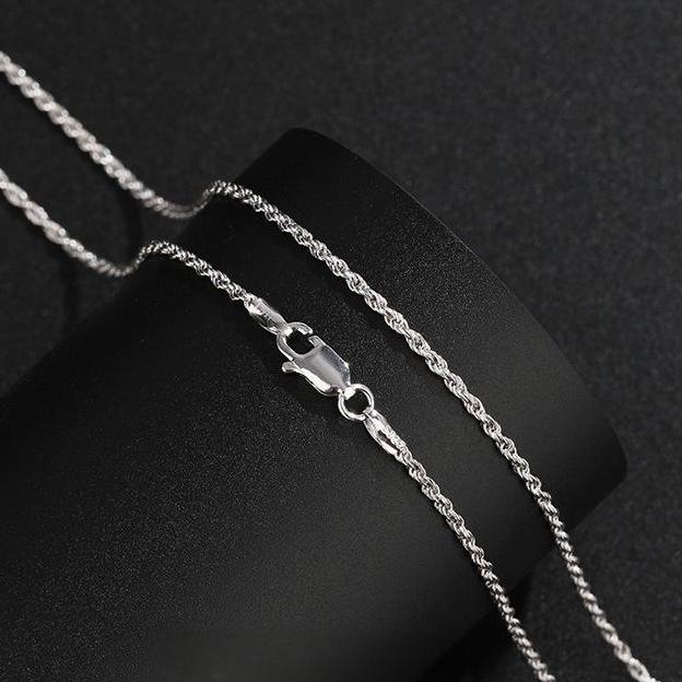 925 Sterling Silver Twist Chain Necklace 1.7mm 2mm